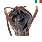 Дамска чанта от еко кожа със синджир на дръжките - Питон-черно - Image 4