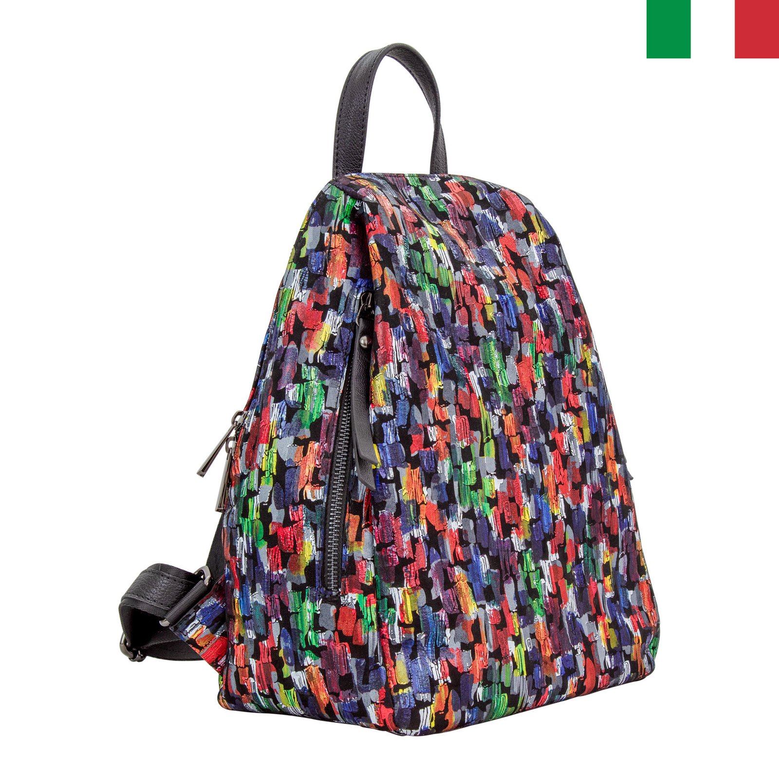 Раница-16-цвят1 Дамска раница от естествена кожа “напа” с два ципа - Image 1