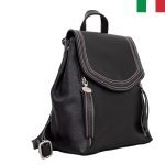 2в1 - Дамска раница/чанта с шев на капака - Черен