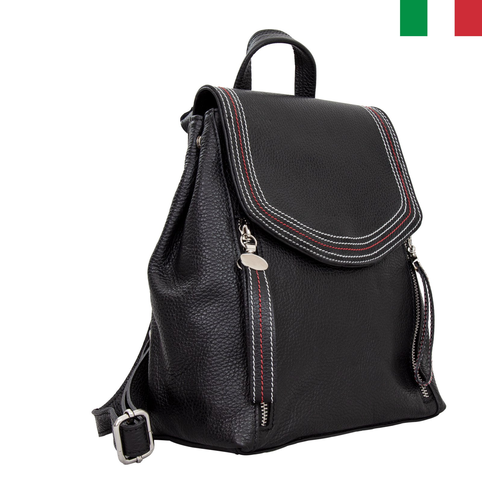 Раница 4 цвят – черен1 2в1 - Дамска раница/чанта с шев на капака - Черен - Image 1