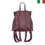 Дамска раница от естествена кожа с прегъване и метална закопчалка - Image 3