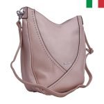 Дамска чанта от еко кожа  тип “торба” с една дръжка - Розов