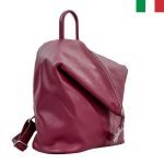 Дамска раница от естествена кожа “тип торба” - Бордо