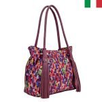 Дамска чанта от естествена кожа с ресни