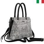 Луксозна дамска чанта от естествена кожа с две дръжки