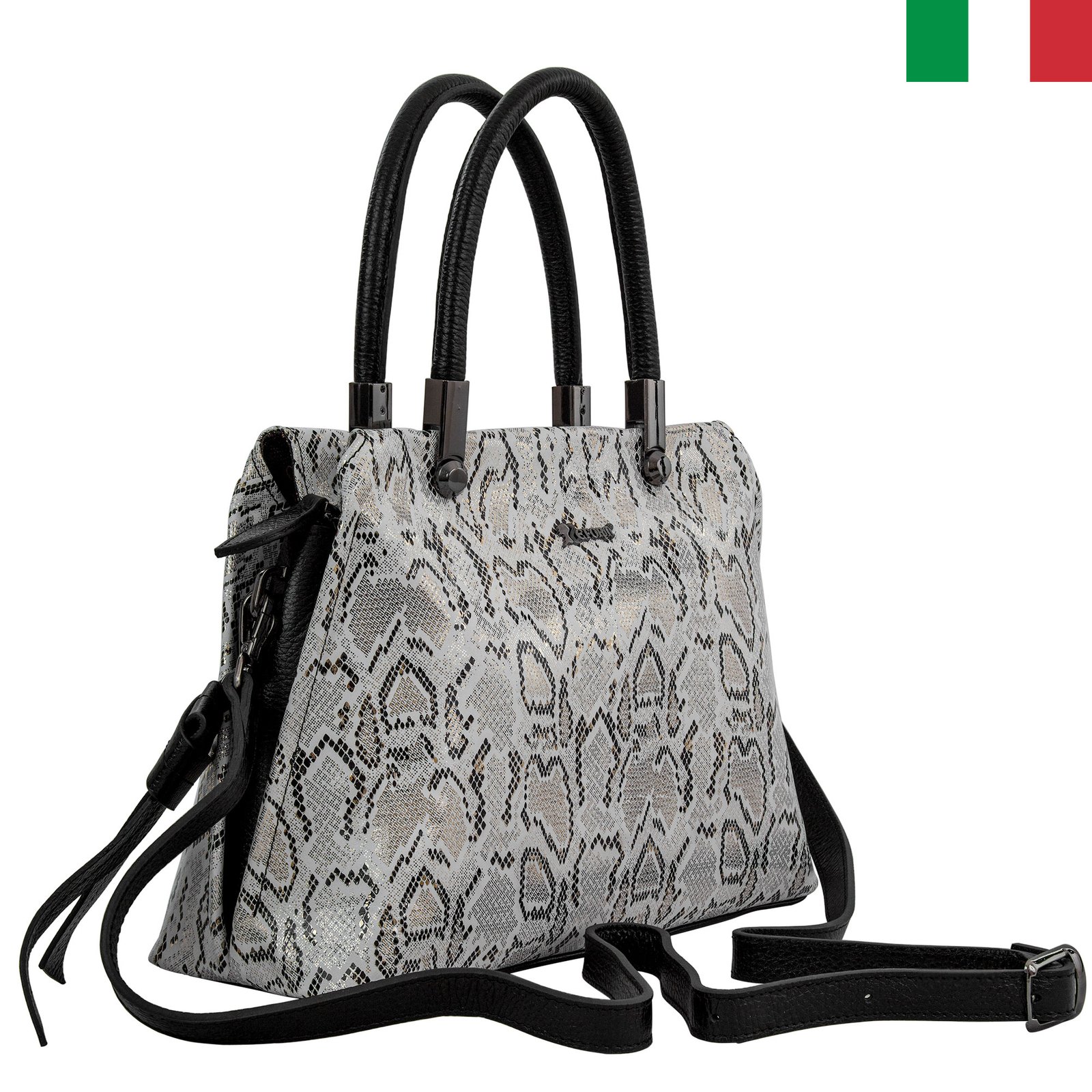 Чанта-22-цвят-11 Луксозна дамска чанта от естествена кожа с две дръжки - Image 1