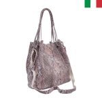 Дамска чанта тип “торба” от естествена лазерно обработена кожа