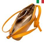 Дамска чанта  за през рамо  от естествена кожа - Горчица - Image 3