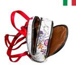 Малка дамска раничка на цветя от еко кожа - Флорален червен - Image 3