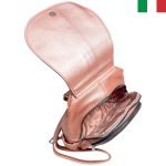 Дамска раница с капак от еко кожа с перлен оттенък - Злато - Image 3