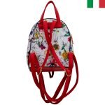 Малка дамска раничка на цветя от еко кожа - Флорален червен - Image 2