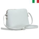 Дамска чанта  за през рамо  от естествена кожа - Бял