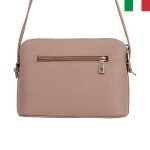 Дамска чанта  за през рамо  от естествена кожа - розова пудра - Image 2