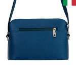 Дамска чанта  за през рамо  от естествена кожа - Тъмносин - Image 2