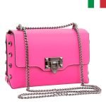 Малка дамска чанта от естествена кожа с дръжка-синджир