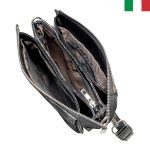 Дамска чанта  от еко кожа с къса и дълга дръжка - Черна - Image 3