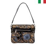 Дамска чанта  от еко кожа с къса и дълга дръжка - Черна - Image 2