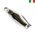 Дамска чанта от естествена кожа през рамо с дръжка синджир - бял - Image 3