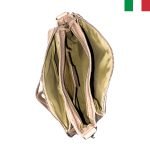 Дамска чанта от естествена кожа през рамо с изчистен дизайн - розов - Image 3