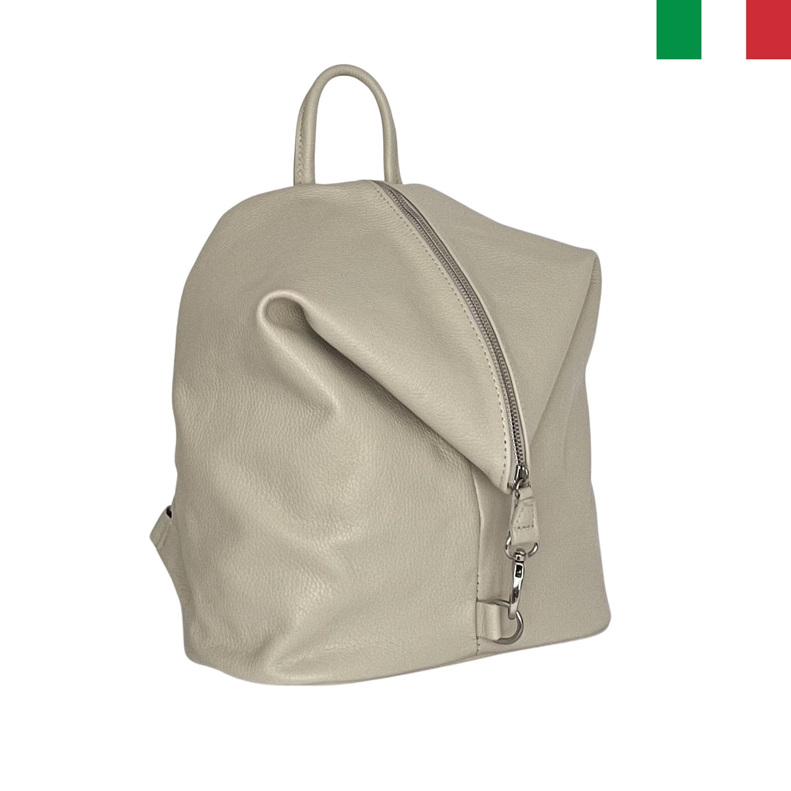 itl444-bejov-a Дамска раница от естествена кожа “тип торба” - Бежов - Image 1