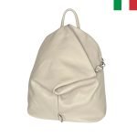 Дамска раница от естествена кожа “тип торба” - Бежов - Image 2