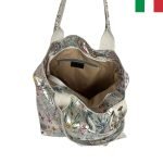 Голяма дамска чанта тип торба - цвят флорален-злато - Image 3