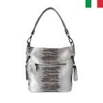 Дамска чанта  от  лазерно обработена кожа - бежаво - Image 3