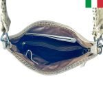 Дамска чанта  от  лазерно обработена кожа - Злато - Image 4