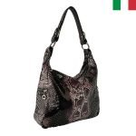 Дамска чанта тип “лодка” от естествена лазерно обработена кожа