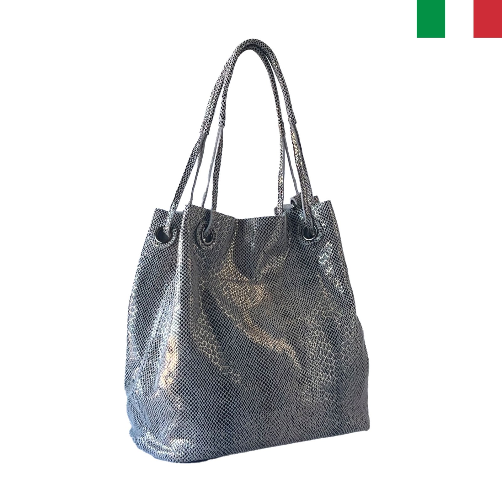 CH7520-rozovo-zlato-a Дамска чанта тип “торба” от естествена лазерно обработена кожа - Розово злато - Image 1