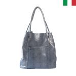 Дамска чанта тип “торба” от естествена лазерно обработена кожа - Розово злато - Image 2