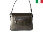 Дамска чанта  от еко кожа (лак) с къса и дълга дръжка - Металик - Image 3