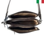 Дамска чанта  от еко кожа (лак) с къса и дълга дръжка - Металик - Image 4