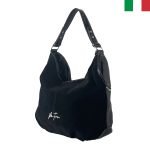 Дамска чанта “Velina Fabbiano” от естествен велур и еко кожа