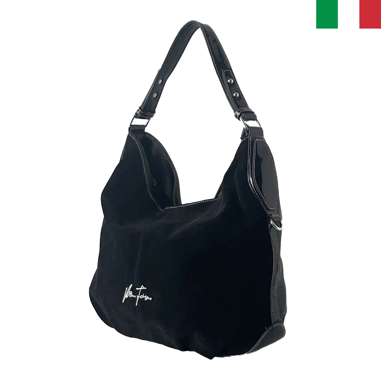 vf002-a Дамска чанта “Velina Fabbiano” от естествен велур и еко кожа - Image 1