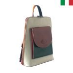 Vera Pelle - 2 в 1 -  Дамска раница/чанта от естествена кожа с преден джоб